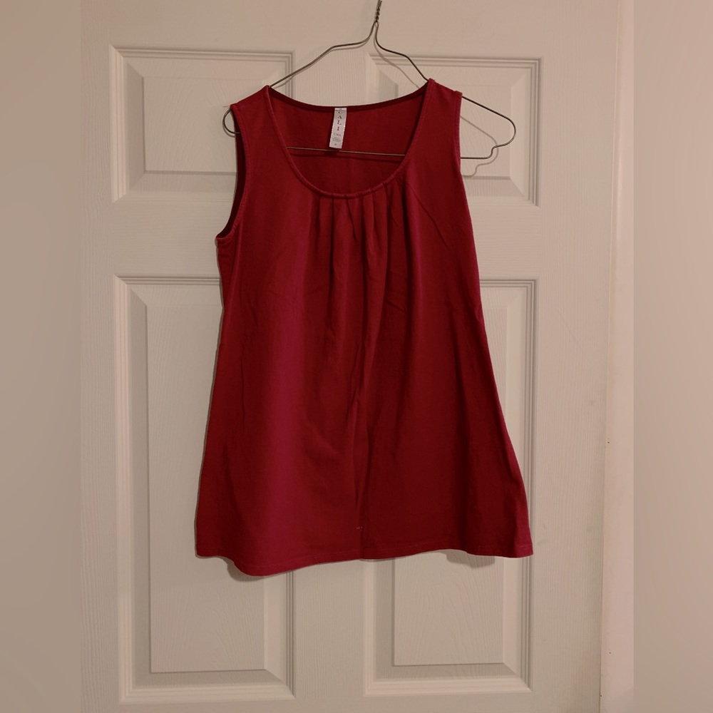 Darker red sleeveless shirt
